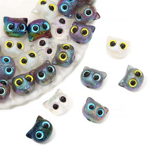 ลูกปัดอะคริลิคสำหรับแมวหลากสีน่ารัก 1ชิ้น/ถุง19X16มม สำหรับเครื่องประดับอัญมณีมือ DIY