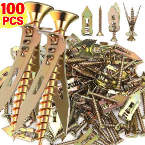 100Pcs Self Tapping Screws Self Drilling Anchors Screws Drywall Anchors Kit Expansion Nails Use for Gypsum Plasterboard