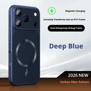 Carbon Fiber Texture PC Backboard Magnetic Phone Case For iPhone 17 Air 16 15 14 13 Pro Max Heat Dissipation TPU Border Cover