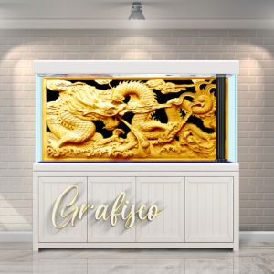 Stiker Background Aquarium Motif Naga Dragon