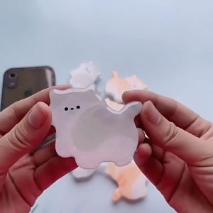 Raimondo Gambar Hewan Tempat Ponsel Lem Menjatuhkan Sketsa Kepala Kucing Braket Kantung Udara Ponsel