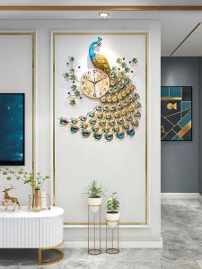 Jam Dinding Merak 65*75cm Gaya Eropa: Unik & Dekoratif
