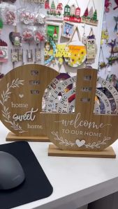 หมุนปฏิทินตกแต่งบ้านไม้สร้างสรรค์ปฏิทินสํานักงานสก์ท็อปเครื่องประดับคู่มืออัปเดต