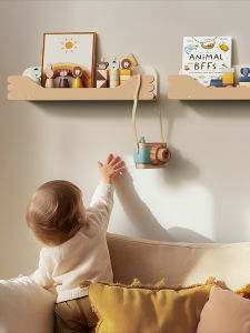 Childrens Room Solid Wood Wall Storage Shelf Home Decoration Infant Room Soft Decoration Background Wall Partition Bookshelf