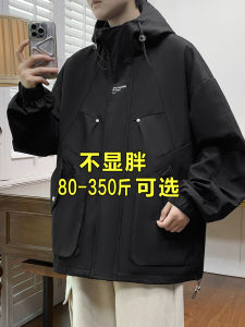 Outdoor Jacket Coat Mens Spring & Fall plus Size Overweight Mens Clothing Jacket Boys Fall and Winter Outdoor Mountaineering Clothing