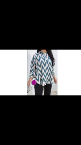 Blus Muslimah Poliester Motif Elegan Lengan Panjang Warna Neon/Abu Gelap/Hijau - Ukuran Oversize