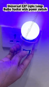 E27 Screw Lamp Socket with Switch Wall Type Universal LED Lamp Holder Plug Convertible