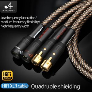HiFi UK QED XLR Audio Cable High Purity OFC Plated Silver with Quad Shielding Noise-free 2XLR Male Cable for Mixer Microphone