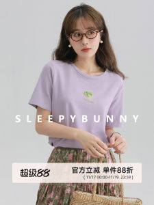 Sweet Summer Casual Womens round Neck T-shirt Fruit Vegetable Print Loose Fit Slimming Simple Match All Shoulder Top