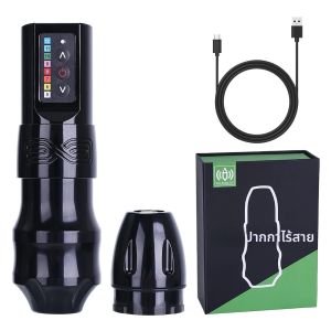 เครื่องสักไร้สาย FLux Max2400MAH แบตเตอรี่ขนาดใหญ่ มอเตอร์ไร้แกน สำหรับช่างสัก ชุดอุปกรณ์สัก