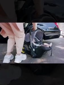 Hapyee Newborn Baby Multifunctional Car 4-Wheel Safety Seat Cart Basket Three-in-One Folding Umbrella Car