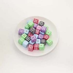 10pcs Acrylic Square Shape Beads 14mm Mixed Color Loose Spacer Beads for Jewelry Making DIY Handmade Bracelet Necklace Findings