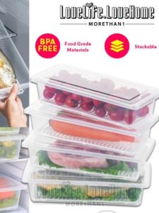 MORETHAN1 Food Storage Containers Fridge Organizer with Removable Drain Plate Containers for Fridge to Keep Food Fresh