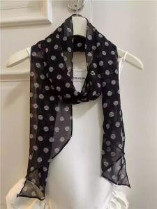 CHEZHURIJI | Polka Dots Print Silk Scarf for Binding Hair and Neck Wear