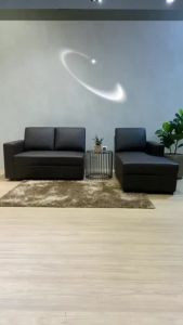 Koncept Furniture โซฟาเข้ามุมขวา รุ่น Gaila สีน้ำตาล (195x154x86 ซม.)