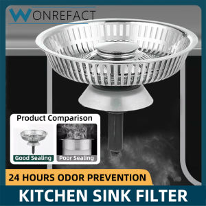 Good Sealing Kitchen Sink Filter Mesh With Pop-Up Drain Stopper Anti-Odor Seal Sink Stopper Drain Strainer
