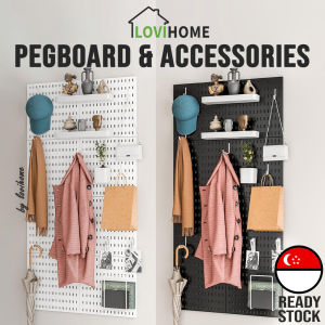 SG Pegboard & Accessories Organizer - Desk Organizer | No Drill | Wall Board | Home & Office Decor | Modular Rack