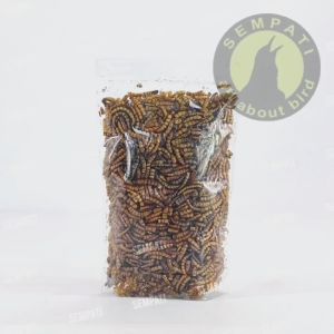 SEMPATI Ulat Hongkong Kering 50 Gram Pakan Burung Murai Kacer Anis Jalak Makanan Ternak Ikan Hamster Sugar Glider Reptil Landak Mini