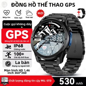 LIGE | Đồng Hồ Thông Minh GPS LIGE Mới Màn Hình AMOLED 1.46 Pin 530mAh Chống Nước Ngoài Trời Thiết Bị Theo Dõi Thể Dục Đồng Hồ Thông Minh Nam Với Bản Đồ Ngoại Tuyến
