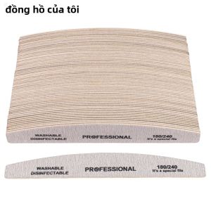 100 Chiếc Dũa Móng Gỗ Hai Mặt 180/240 Màu Xám Hình Thuyền Dụng Cụ Làm Móng Tay Và Chân Thân Thiện Với Môi Trường
