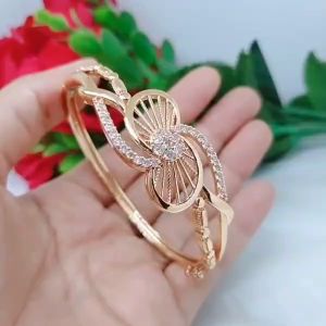 Gelang Tangan Bangle Wanita Titanium Xuping Perhiasan Aksesoris Fashion Lapis Emas Anti Karat R7-1F