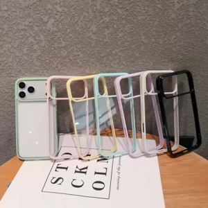 szhaiyu | Luxury Candy Color Frame Bumper Clear Case For iPhone 18 Pro Max 17 16 15 14 13 12 Pro Plus Transparent Acrylic Shockproof Cover