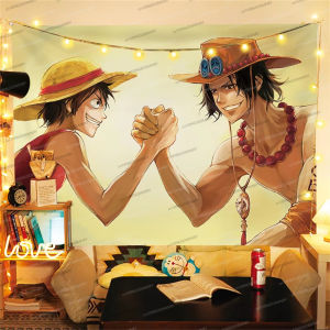 Bandai | One Piece Luffy Background Fabric Bedroom Room Wall Fabric Anime Decoration Men Room Decoration Celebrity Tapestry Wall Hanging