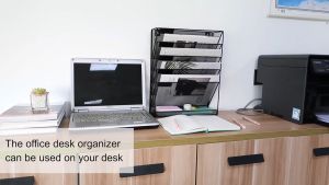 6 Tiers Hanging File Folder Mesh Desk Organizer Magazine Rack File Organisers Wire Display Stand Wall Mounted Mail Organizer for Home Office School