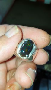Cincin perak batu kalimaya teh pekat asli banten top jarong