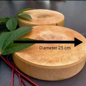 Talenan Kayu Bulat 25 cm/Alas potong cabai/Bawang/daging/cuting boar/Tatakan/ papan kayu