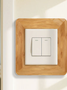 Modern Simplicity Imitation Solid Wood Switch Frame Protection Cover Home Use Socket Panel Decoration Wall Sticker
