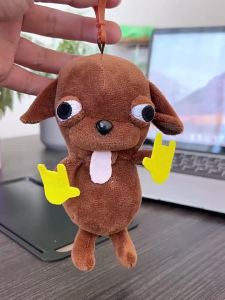 Funny Chihuahua Plush Toy Keychain Pendant Realistic Puppy Stuffed Doll Weird Cute Bag Charm Creative Friend Collection Gift