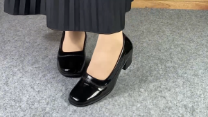 Lika Violl || Sepatu Pantofel Kulit Wanita Heels Formal Kerja Hitam Hak Tahu 5 Cm