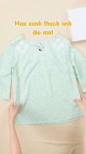 Áo kiểu thiết kế cao cấp sang trọng với chất liệu Gấm hoa cúc họa mi mềm mịn thanh lịch AN4L1154 Thời trang Thiều Hoa