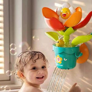 Baby Tub Toys Shower Toys Blooming Sunflower Shower With Sucting Cup Bath Toys Flower Water Game For Kids Swimming Bathroom Toys