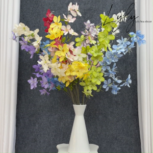 Hoa Hải Đường 3 Nhánh Có Lá Bó Hoa Cắm Giỏ Trang Trí Tiệc. Hoa Lụa Decor