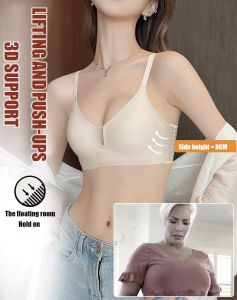 Push Up Bras Big Breasts Look Smaller And Prevent Sagging Milk Leather Bra Women Adjustable Non-Wired Bra Lingerie