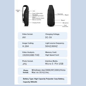 Mini Camera HD Infrared Night Vision Waterproof Clip-on Camera Portable Body Night Vision DV Video Handheld Video Recorder