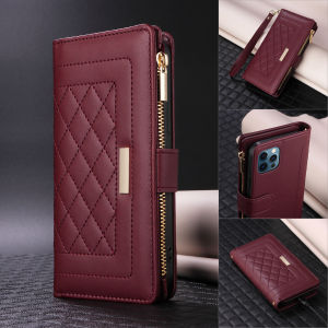 Xiaoxiangfeng Lingge Zipper Wallet Leather Case for Galaxy a56 5g a16 a55 a73 a15 a26 a33 a14 a13 a23 a36 a35 a25 a54