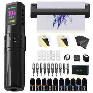 XNET | XNET X160 Rotaty Tattoo Machine Kit With Tattoo Transfer Machines Adjustable Stroke 2.0-4.2MM 1600mAh Battery Tattoo Set