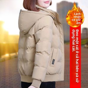 Áo Khoác Lông Vũ Dày Mùa Đông Cho Nữ TUCANO Áo Khoác Cotton Hai Mặt Áo Khoác Dài Tay Có Mũ Trùm Đầu Thường Ngày