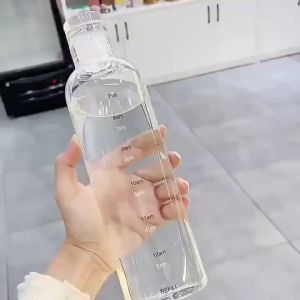 500ml Newest Water Cup Sport Water Bottle With Time Scale Couple Plastic Portable Water Container Anti-drop Outdoor Water Bottle