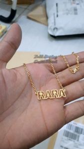 Kalung Nama - Zedd Jewelry: Warna Silver dan Emas Tahan Lama Anti Karat - Cantik Berkualitas Cocok Untuk Kado Hadiah - RARA Necklace: Titanium 18K Gold Plated - COD Bayar Di Tempat