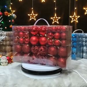 Hộp 100 phụ kiện trái châu trang trí noel đủ kiểu mix size 3cm-4cm-6cm QT365