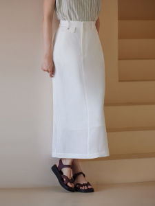 hacikis | French Simple Loose Fit High Waist Straight Leg Slimming Office Skirt