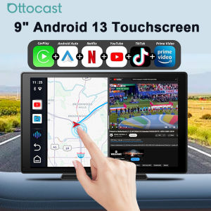 OTTOCAST CarPlay Screen 9.0" INCH 4K Car Touch Screen Wireless Carplay Android Auto Radio DVR GPS Video Built-in Youtube Netflix