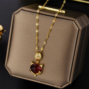 Vòng Cổ Mặt Dây Chuyền Cáo Bằng Thép Titan Nữ Dây Chuyền Xương Đòn Tươi Tươi Thiết Kế Phụ Kiện Trang Sức Thời Trang Dây Chuyền Xương Đòn Quyến Rũ Cáo Nhỏ