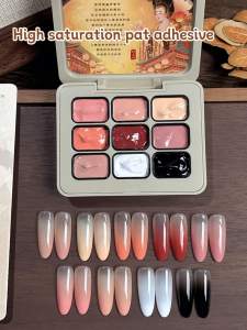 9-colors Tang Dynasty Never Sleeps City Patting Glue Smudge Canned High Saturation Popular Semi-Solid Nail-da tang bu ye cheng