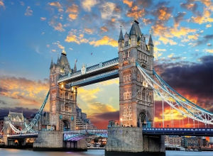 London Tower Bridge Sunset Art Jigsaw Puzzle Adult Travel Theme Intellectual Game Home Leisure Decorative Puzzle Toy