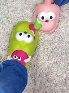 Dép Đi Trong Nhà Mùa Hè Bằng PVC Chống Trượt Đế Mềm Có Gấu Mắt Lớn Cho Nữ Dép Đi Trong Nhà Thoáng Khí Thoải Mái